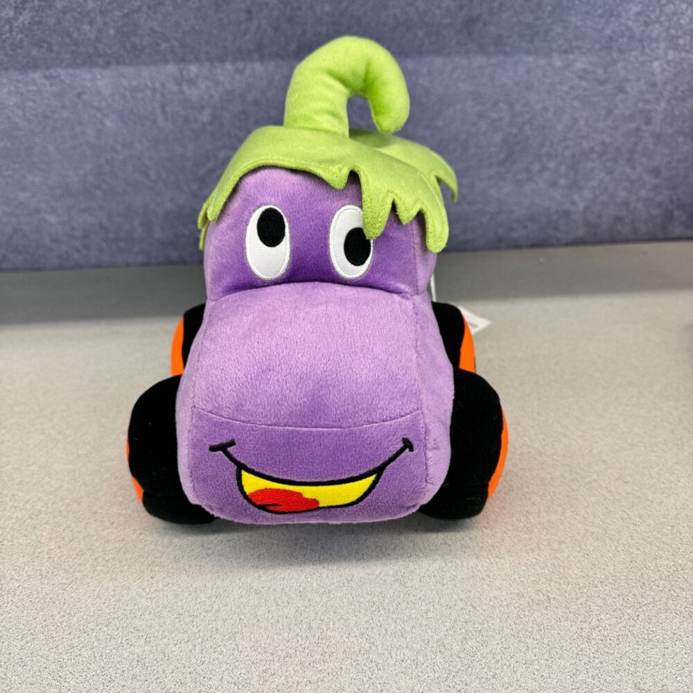 IKEA Sagoskatt Plush Toy Car - Purple With Green Leaf‎ Hat - 8" Cute & Comfy